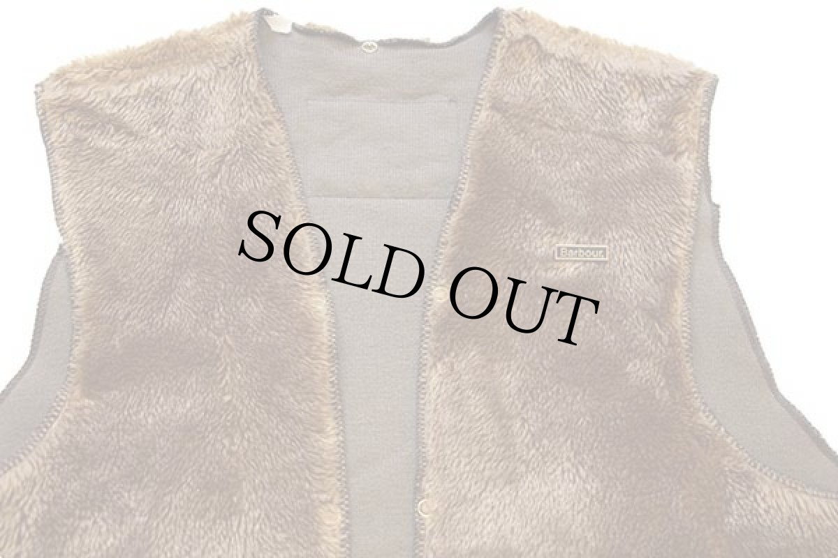 画像3: 90s 英国製 Barbourバブアー A297 ピンズ付き パイルライナー ボア ベスト ブラウン C40★31 (3)