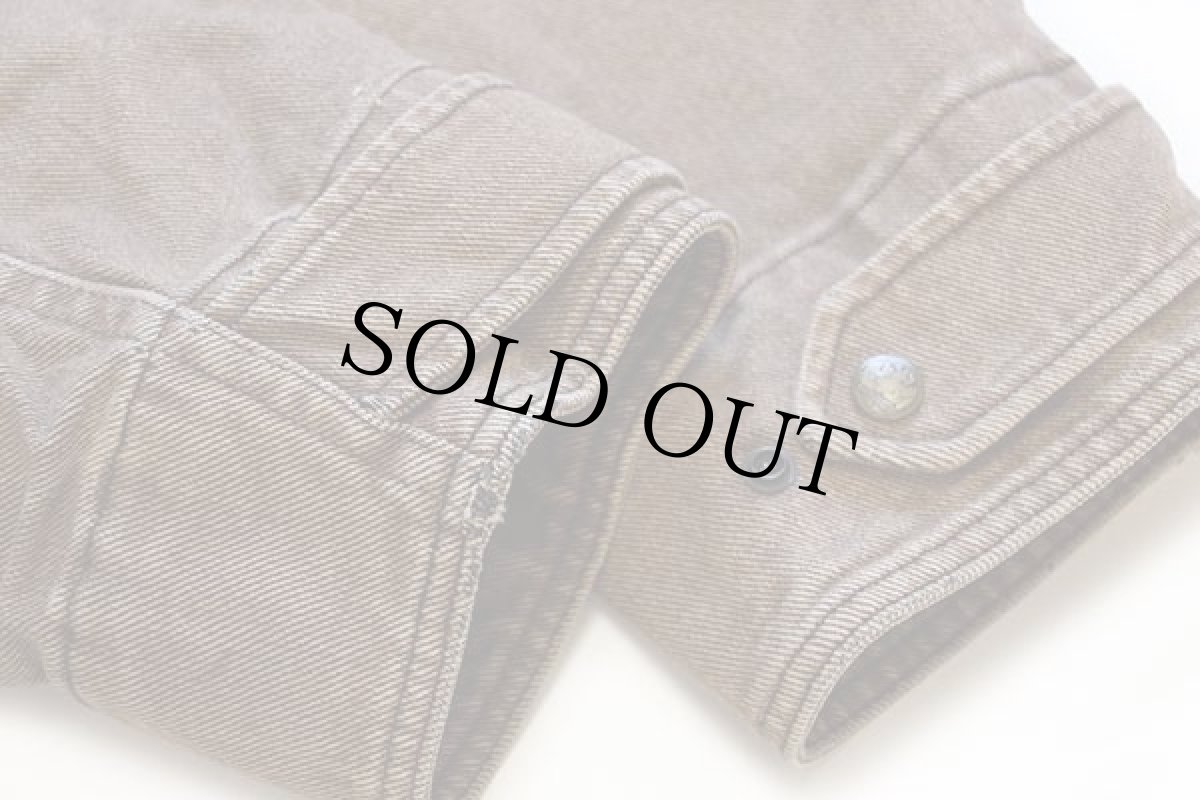 画像6: 90s Woolrichウールリッチ フォークロア柄 ウールライナー カラーデニム フィールドコート 茶 フェード★ジャケット (6)