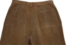 画像5: 90s イタリア製 Henry Cotton's ツータック スラックス モールスキンパンツ ブラウン 48 (5)