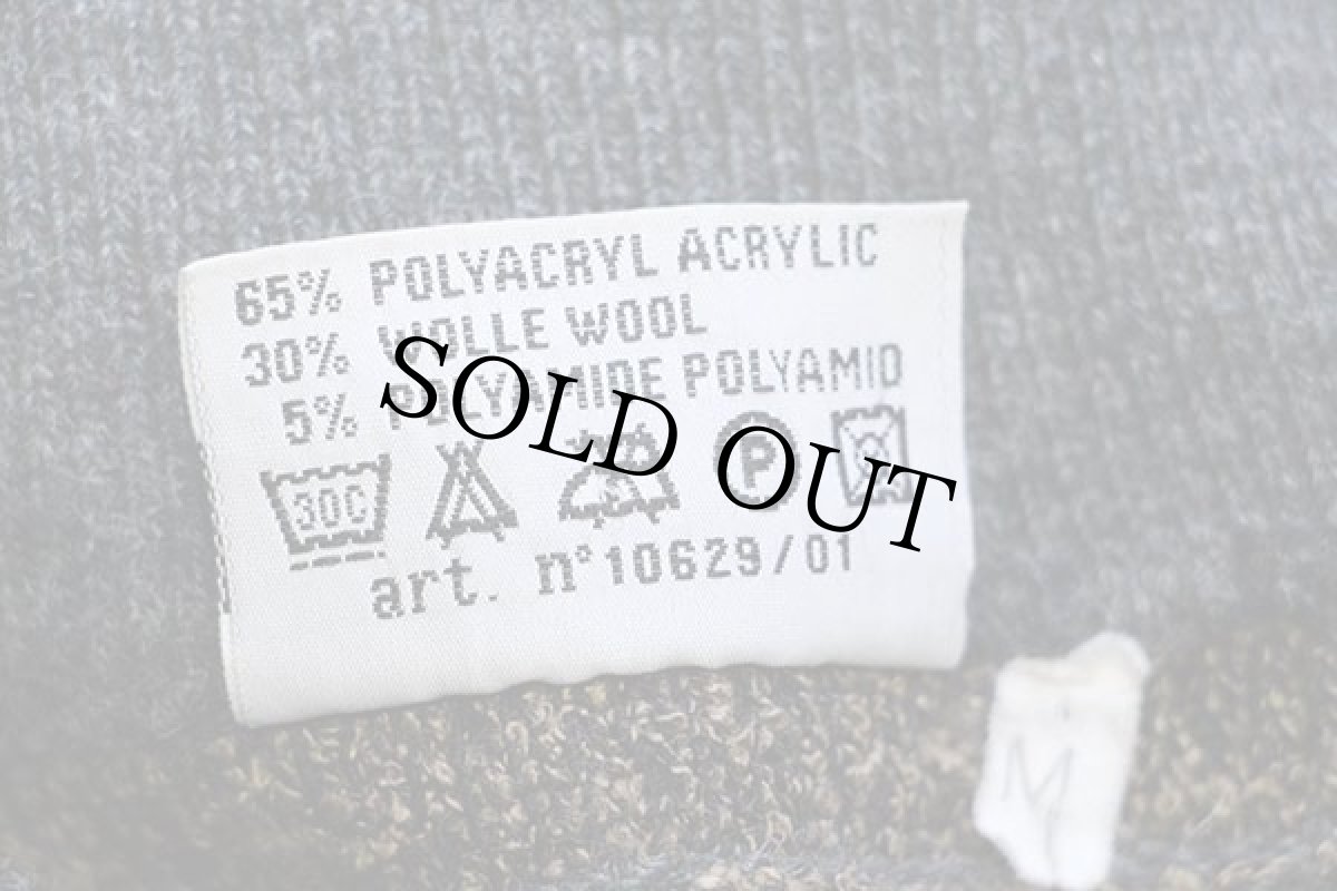 画像5: 90s LIMIT ラグ柄 パイル切り替え 襟付き ウール混 ニット セーター★ポロシャツ (5)