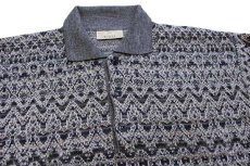 画像3: 90s イタリア製 RODES 編み柄 襟付き ウール混 ニット セーター★B ポロシャツ (3)