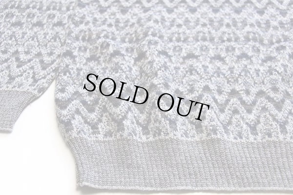 画像5: 90s イタリア製 RODES 編み柄 襟付き ウール×アクリルニット セーター L★A ポロシャツ (5)