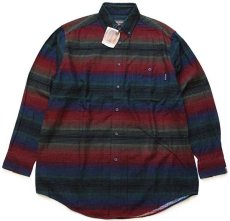 画像2: デッドストック★00s トルコ製 Woolrichウールリッチ ラグ柄 ボタンダウン コットン シャモアクロスシャツ L (2)