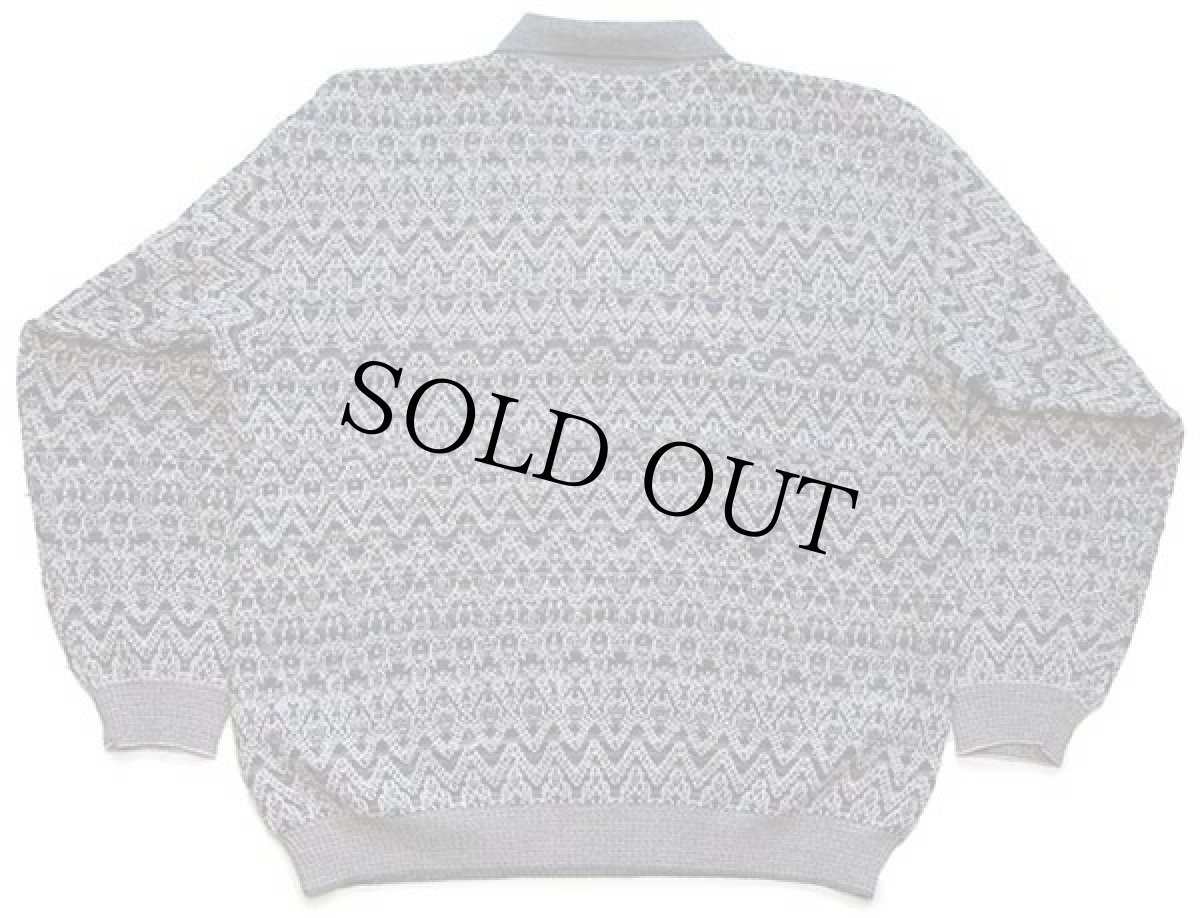 画像2: 90s イタリア製 RODES 編み柄 襟付き ウール混 ニット セーター★B ポロシャツ (2)