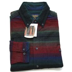 画像1: デッドストック★00s トルコ製 Woolrichウールリッチ ラグ柄 ボタンダウン コットン シャモアクロスシャツ L (1)