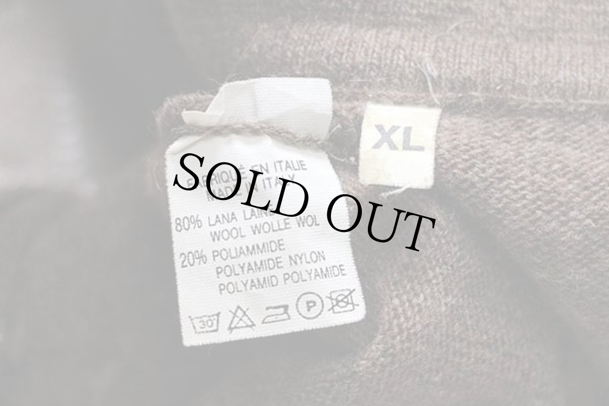 画像4: 90s イタリア製 UNKNOWN アーガイル柄 ウール×ナイロンニット ポロシャツ XL★セーター (4)