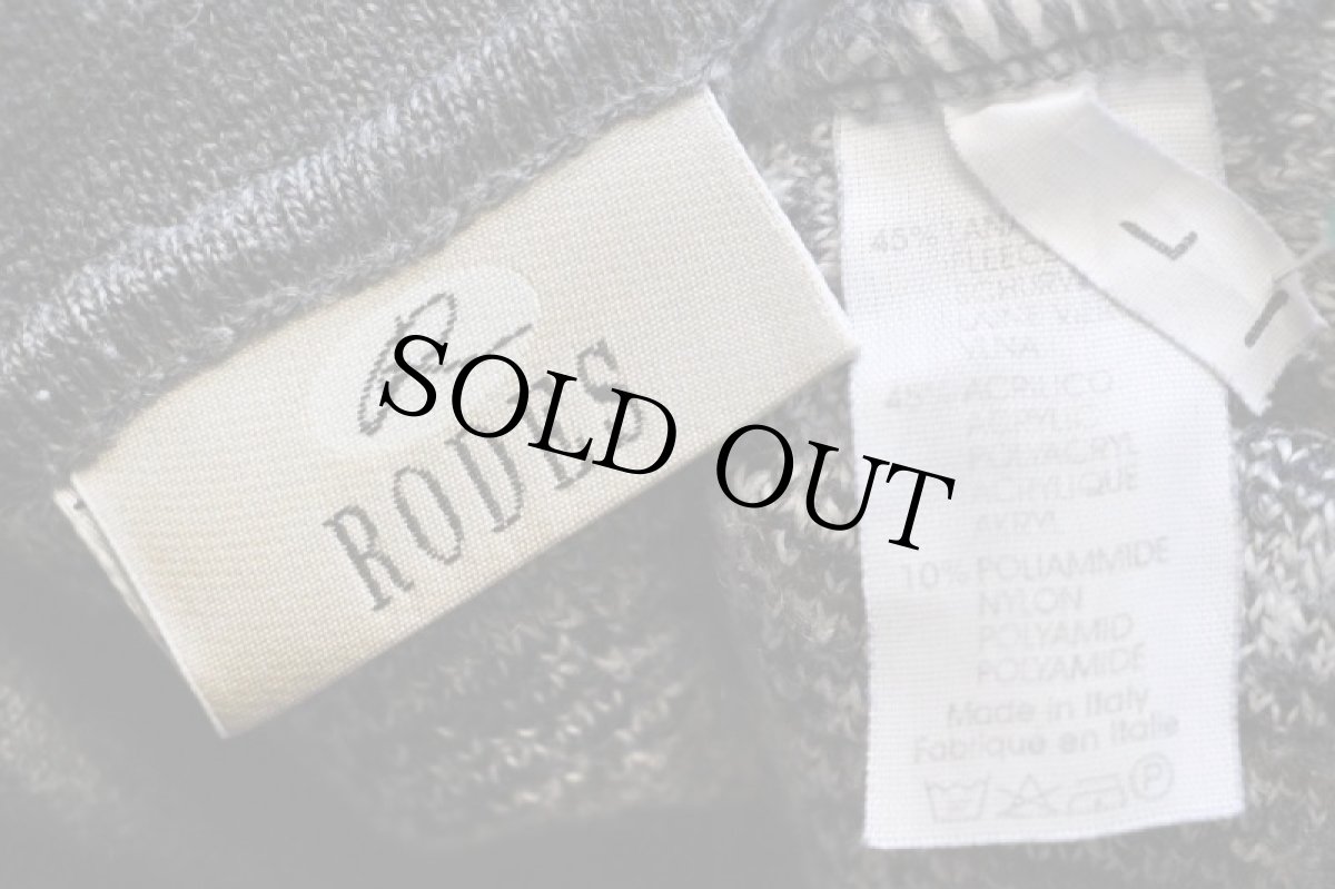 画像4: 90s イタリア製 RODES 編み柄 襟付き ウール×アクリルニット セーター L★A ポロシャツ (4)