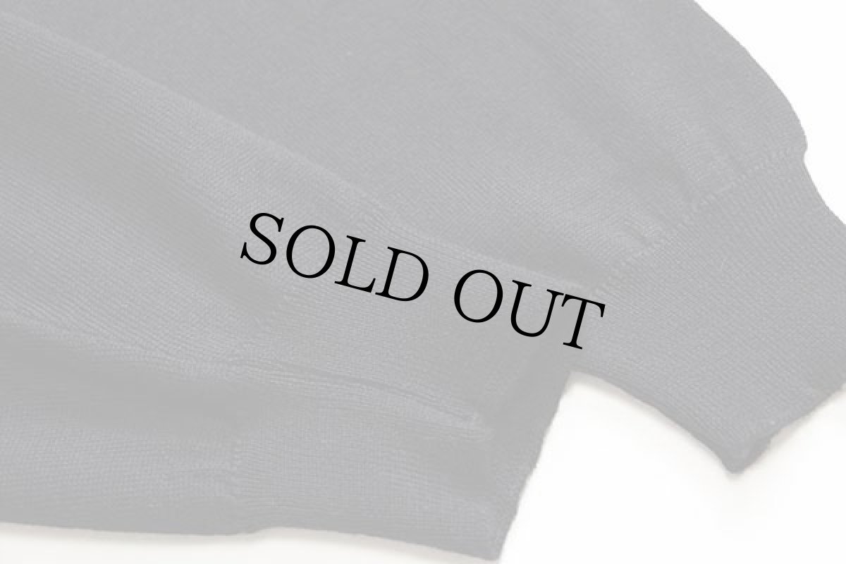 画像6: BLUE RIVER 無地 メリノウール×アクリルニット ポロシャツ 黒 M★セーター (6)