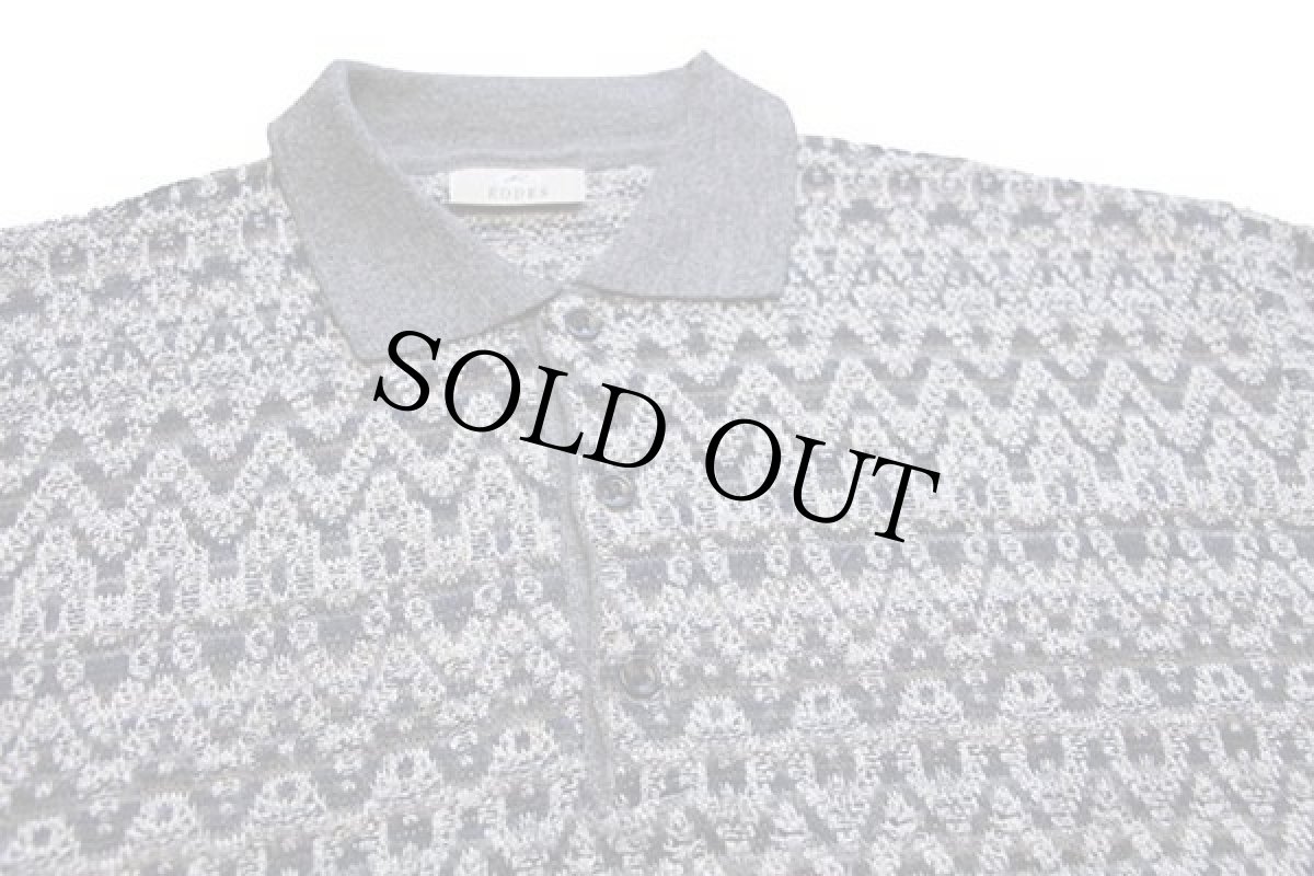 画像3: 90s イタリア製 RODES 編み柄 襟付き ウール×アクリルニット セーター L★A ポロシャツ (3)