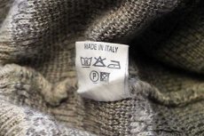 画像5: 90s イタリア製 Gio ferrari フォークロア柄 襟付き ウール×アクリルニット セーター XL★ポロシャツ (5)