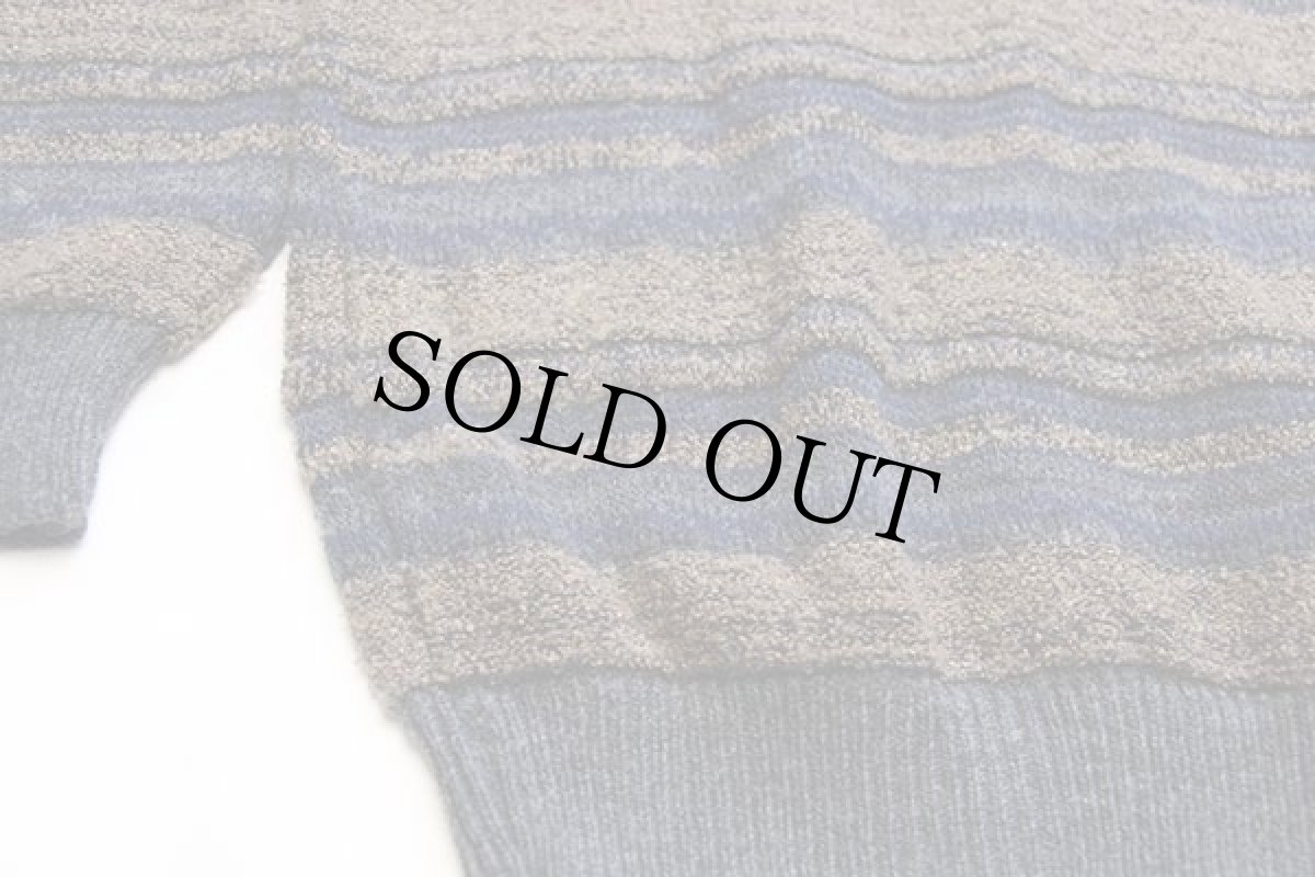 画像6: 90s LIMIT ラグ柄 パイル切り替え 襟付き ウール混 ニット セーター★ポロシャツ (6)