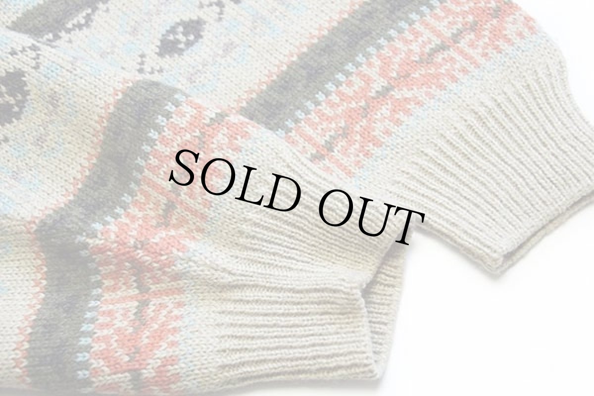 画像6: 90s イタリア製 ColeriGe ノルディック柄 襟付き ウール×アクリル×アルパカニット セーター L★ポロシャツ (6)