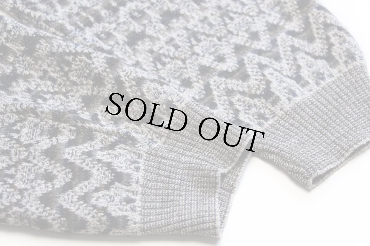 画像6: 90s イタリア製 RODES 編み柄 襟付き ウール×アクリルニット セーター L★A ポロシャツ (6)