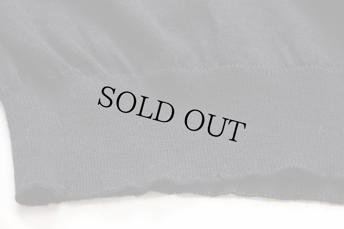 画像5: BLUE RIVER 無地 メリノウール×アクリルニット ポロシャツ 黒 M★セーター (5)