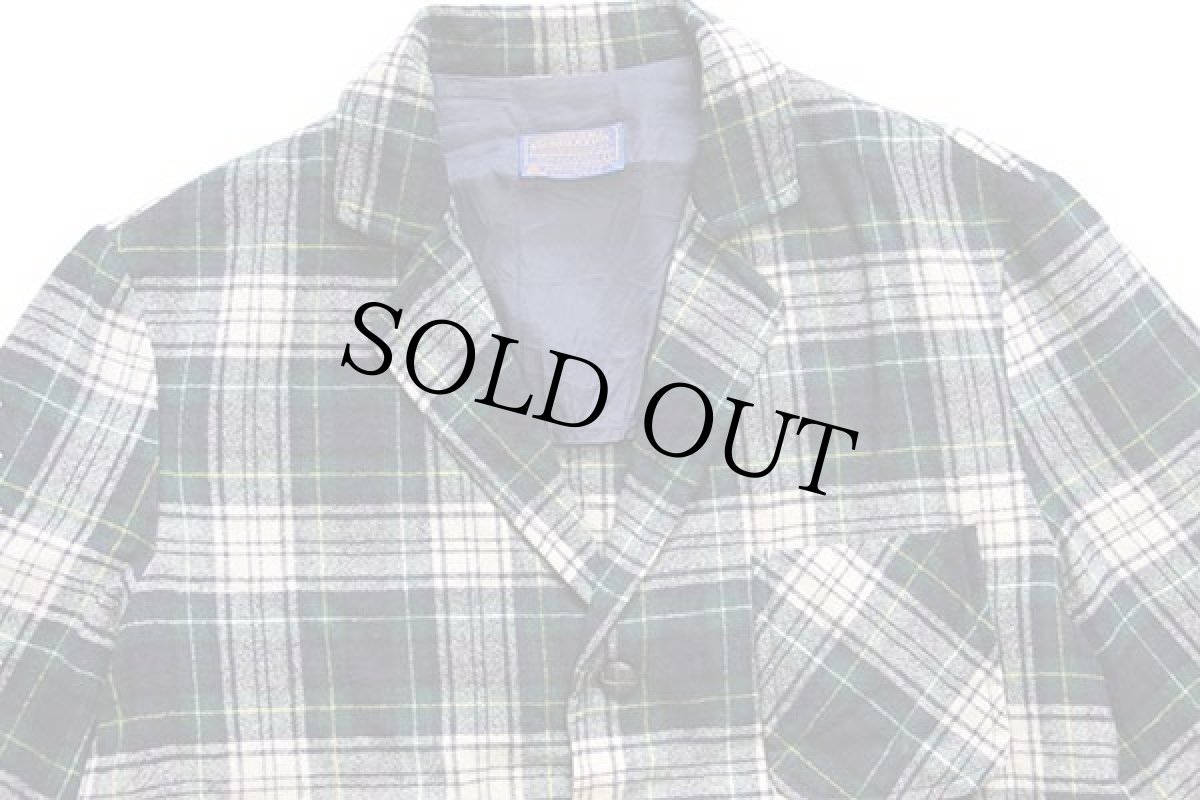 画像3: 70s USA製 PENDLETONペンドルトン タータンチェック 3つボタン ウール アンコンジャケット L★テーラード ブレザー (3)