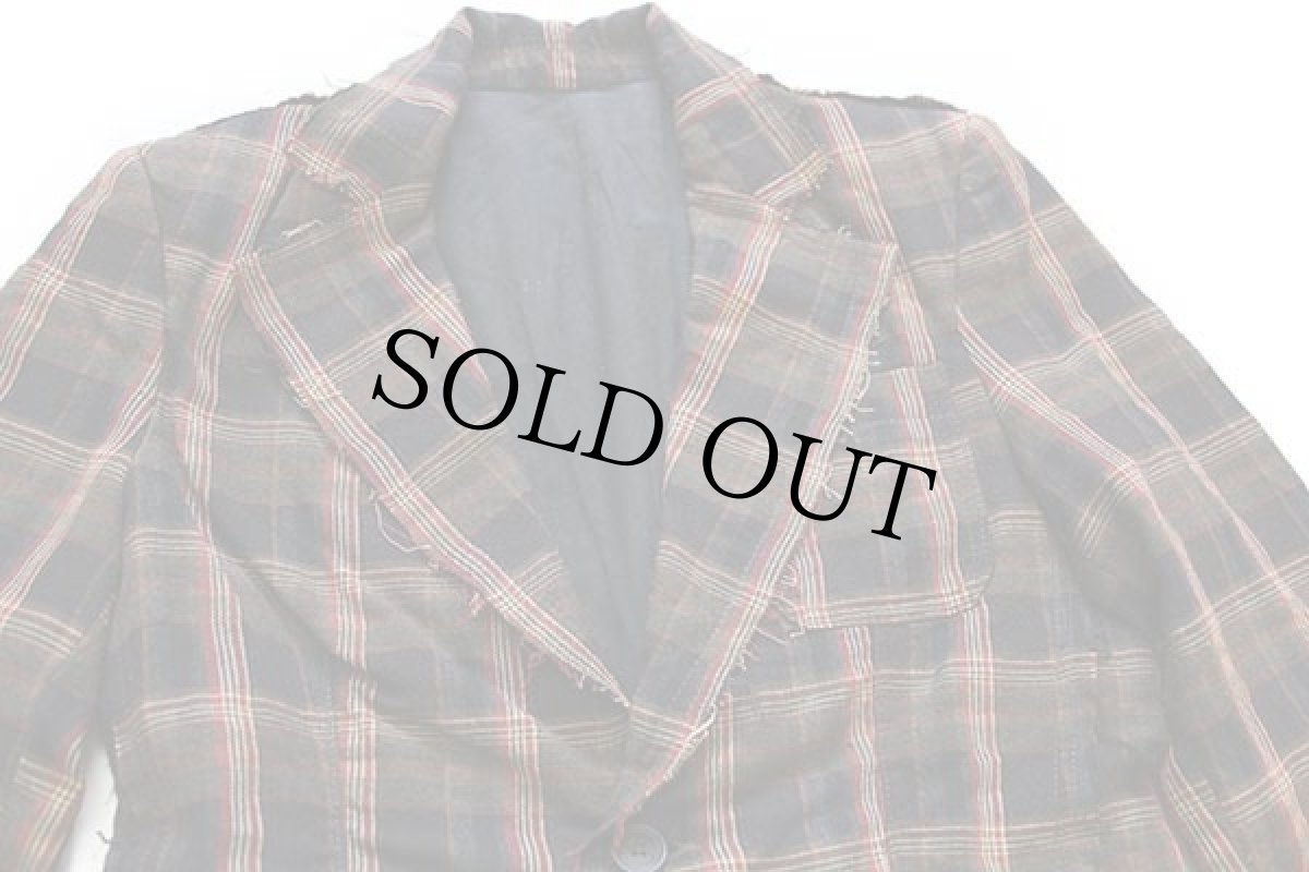 画像3: イタリア製 IMPERIAL タータンチェック 切りっぱなしデザイン 2つボタン テーラードジャケット (3)