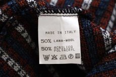 画像4: 90s イタリア製 UNKNOWN 編み柄 ウール×アクリルニット ポロシャツ L★セーター (4)