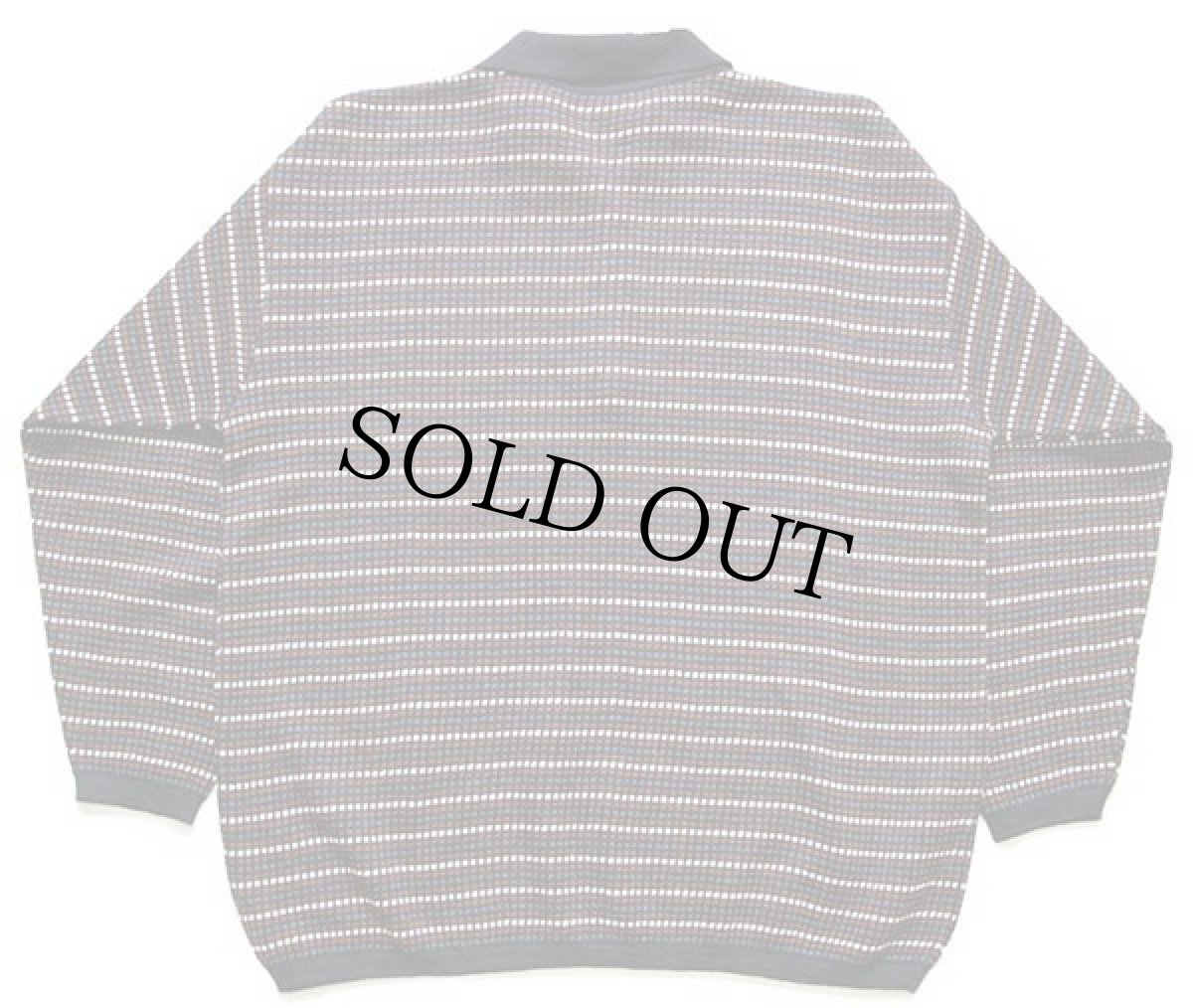 画像2: 90s イタリア製 UNKNOWN 編み柄 ウール×アクリルニット ポロシャツ L★セーター (2)