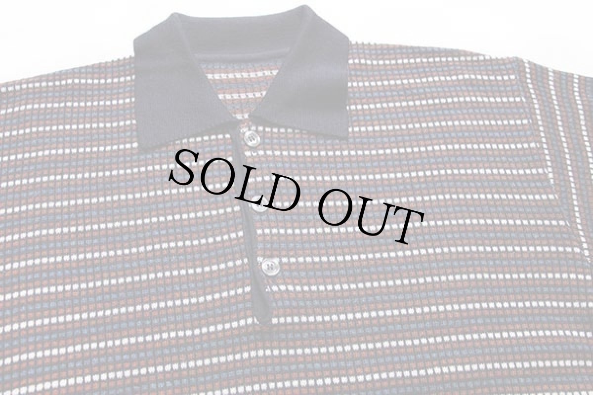 画像3: 90s イタリア製 UNKNOWN 編み柄 ウール×アクリルニット ポロシャツ L★セーター (3)