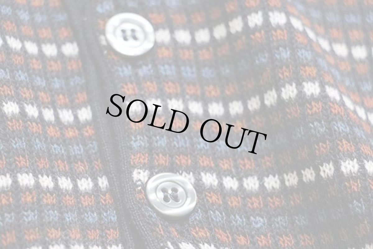 画像5: 90s イタリア製 UNKNOWN 編み柄 ウール×アクリルニット ポロシャツ L★セーター (5)