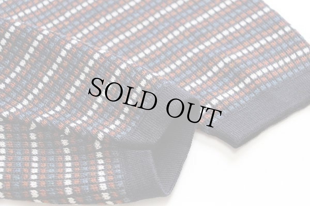 画像6: 90s イタリア製 UNKNOWN 編み柄 ウール×アクリルニット ポロシャツ L★セーター (6)