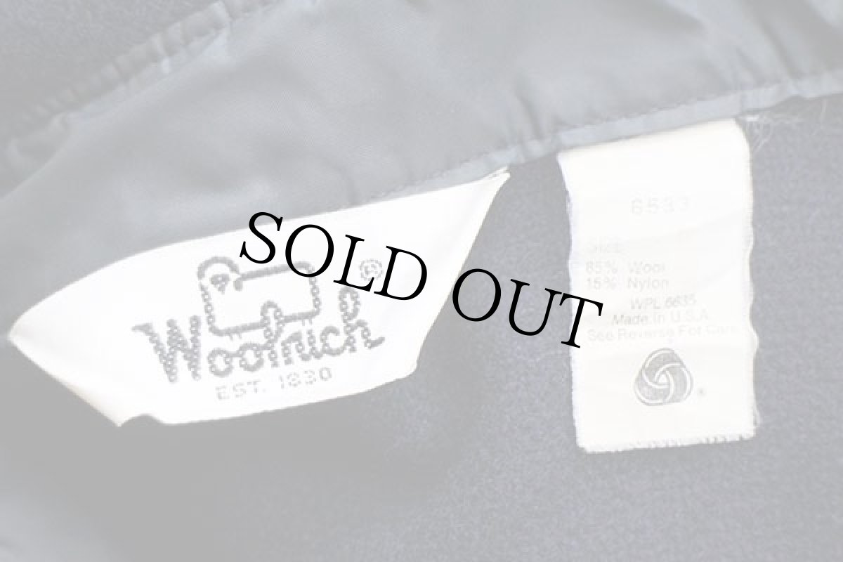 画像4: 70s USA製 Woolrichウールリッチ 無地 ウールシャツ 濃紺 M (4)