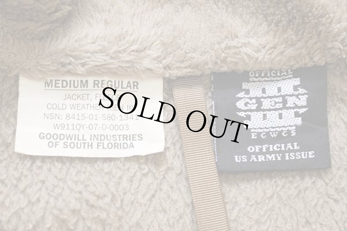 画像4: 00s 米軍 U.S.ARMY パッチ付き ECWCS GEN3 LEVEL3 フリースジャケット コヨーテ タン M-R (4)