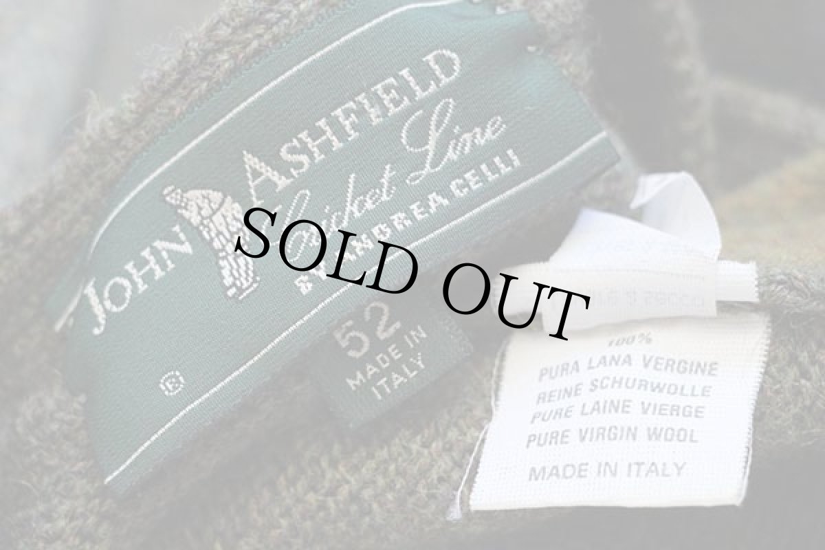 画像4: 90s イタリア製 JOHN ASHFIELD パッチワーク切り替え ウールニット カーディガン 52 (4)