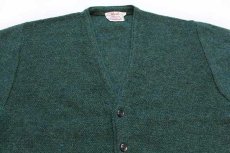 画像3: 60s Gloray Knitting Mills ネップ入り ウール×アルパカ×アクリルニット カーディガン 緑 ミックス M (3)
