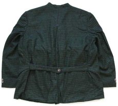 画像2: オーストリア製 pe-ko スタンドカラー ギンガムチェック チロリアン ウールジャケット 緑×黒 (2)