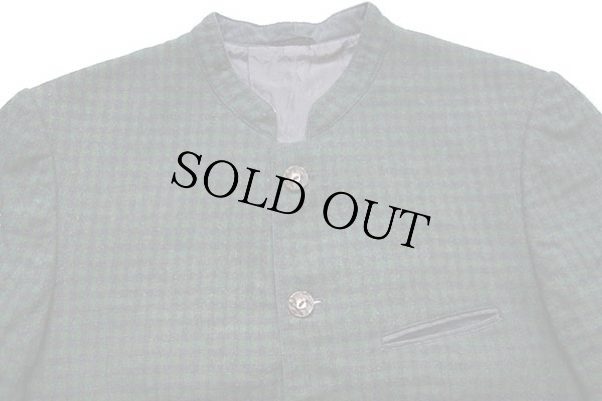 画像3: オーストリア製 pe-ko スタンドカラー ギンガムチェック チロリアン ウールジャケット 緑×黒 (3)