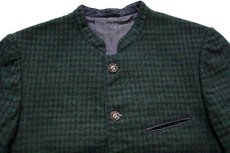 画像3: オーストリア製 pe-ko スタンドカラー ギンガムチェック チロリアン ウールジャケット 緑×黒 (3)