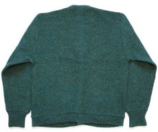 画像2: 60s Gloray Knitting Mills ネップ入り ウール×アルパカ×アクリルニット カーディガン 緑 ミックス M (2)