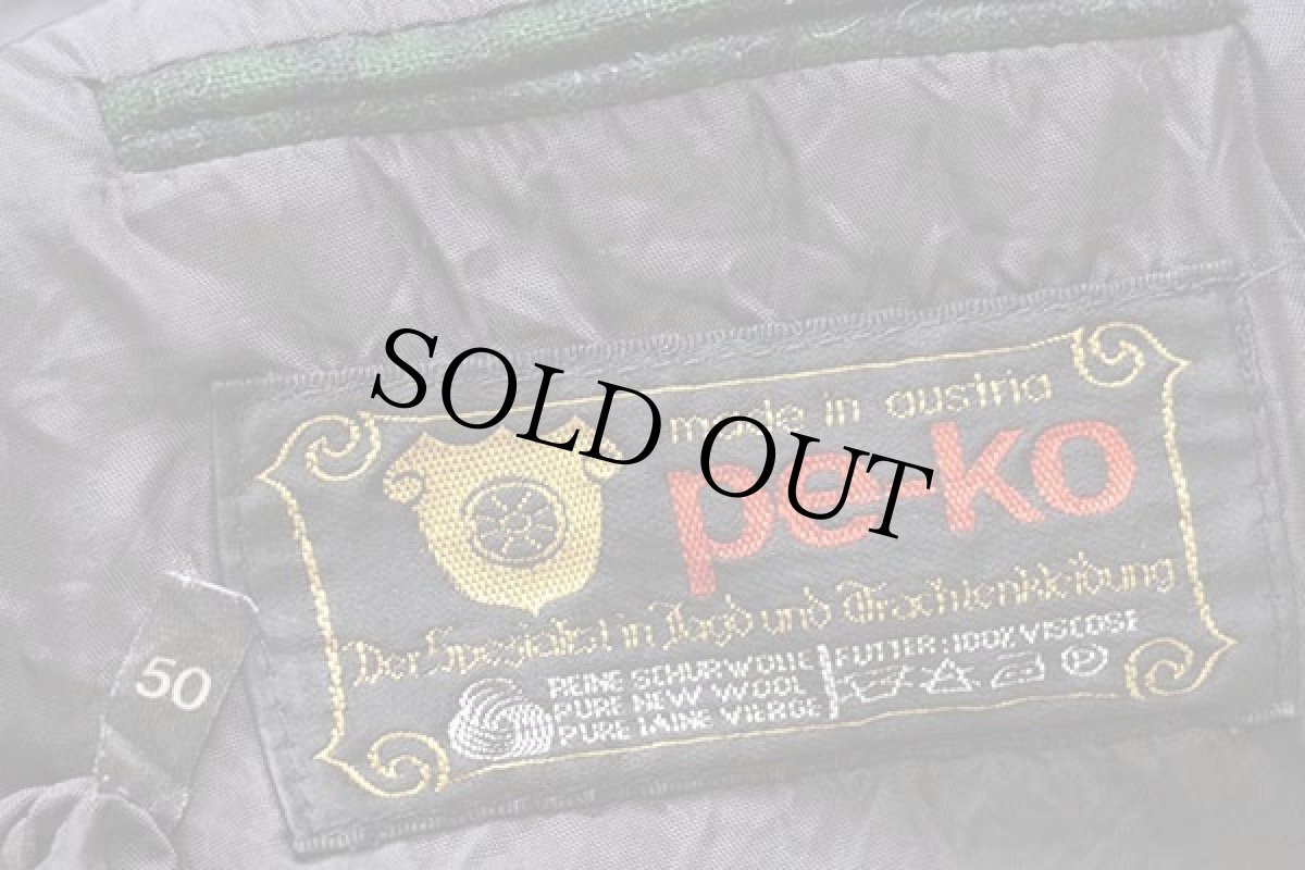 画像4: オーストリア製 pe-ko スタンドカラー ギンガムチェック チロリアン ウールジャケット 緑×黒 (4)