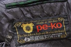 画像4: オーストリア製 pe-ko スタンドカラー ギンガムチェック チロリアン ウールジャケット 緑×黒 (4)