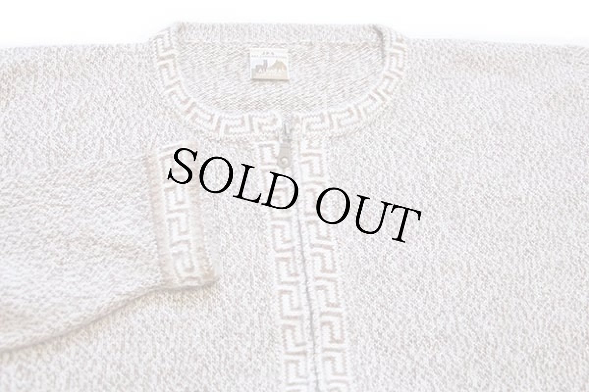 画像3: ペルー製 J.P.S. ノーカラー アルパカニット フルジップ セーター ブラウンベージュ ミックス L (3)