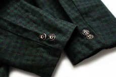 画像7: オーストリア製 pe-ko スタンドカラー ギンガムチェック チロリアン ウールジャケット 緑×黒 (7)