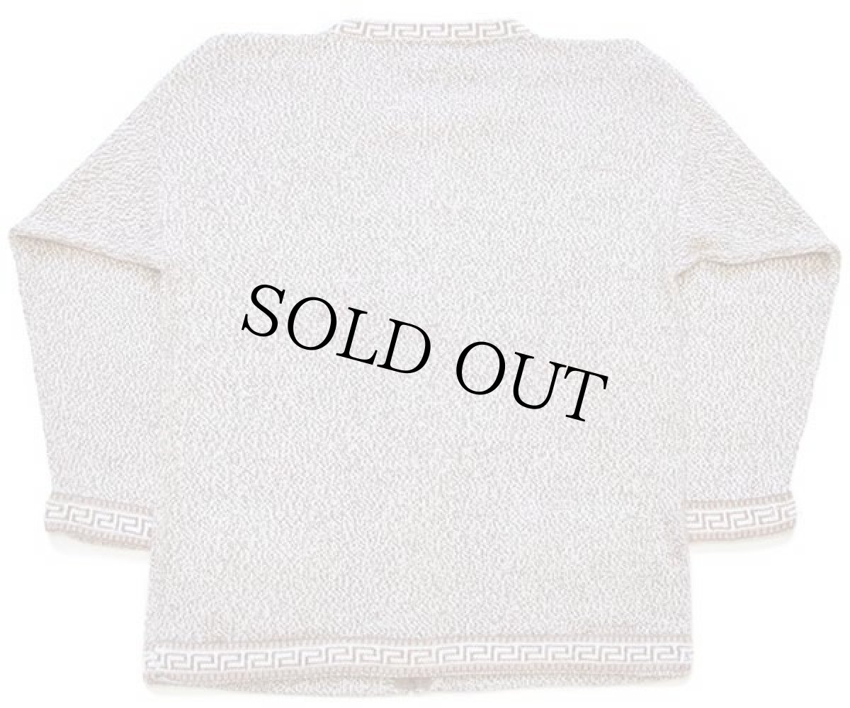 画像2: ペルー製 J.P.S. ノーカラー アルパカニット フルジップ セーター ブラウンベージュ ミックス L (2)