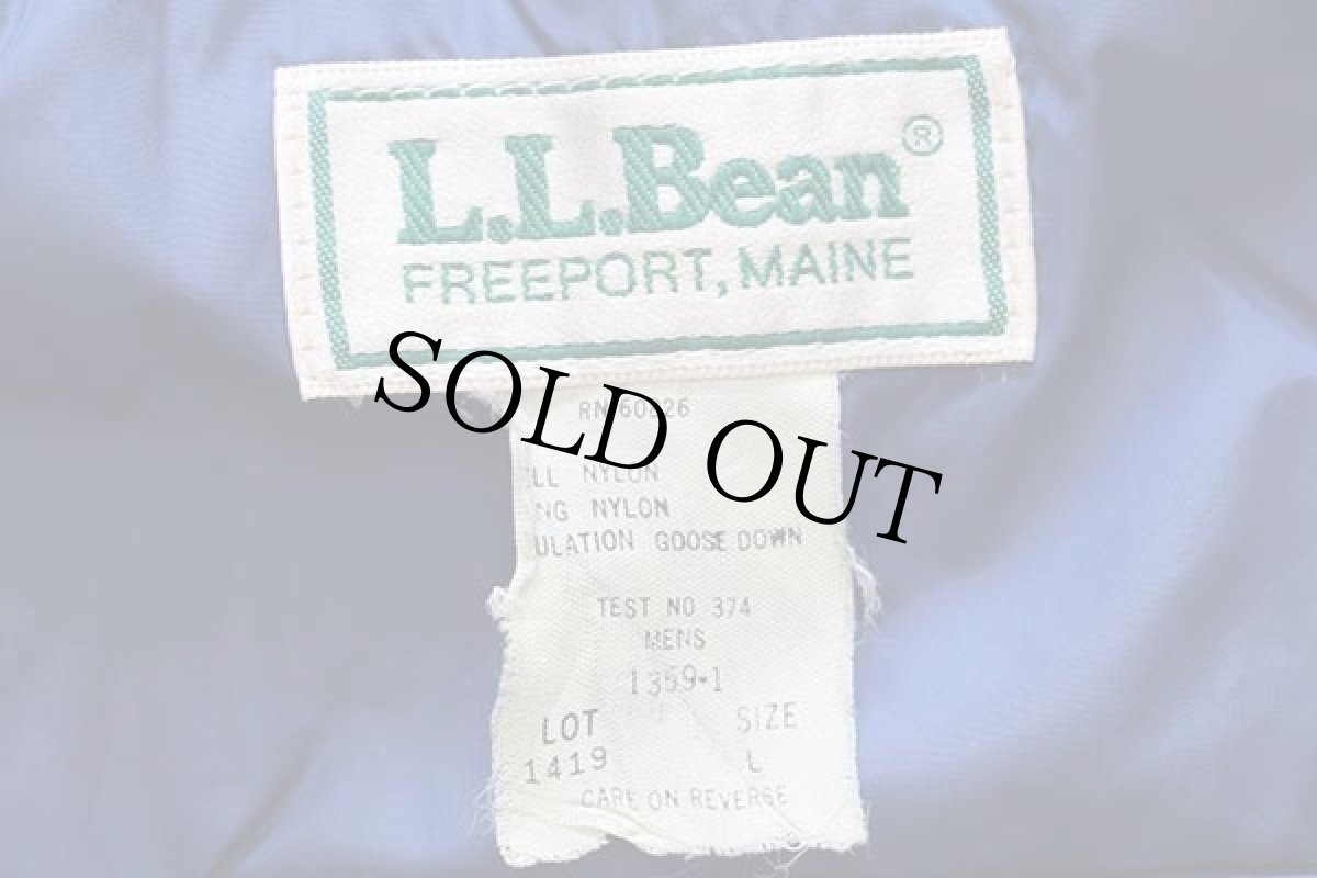 画像4: 90s L.L.Bean ナイロン ダウンベスト 紺 L (4)