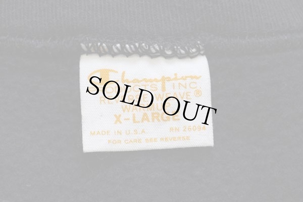 画像4: USA製 Championチャンピオン 単色タグ 復刻 無地 目無し リバースウィーブ スウェット 黒 XL★ブランク (4)