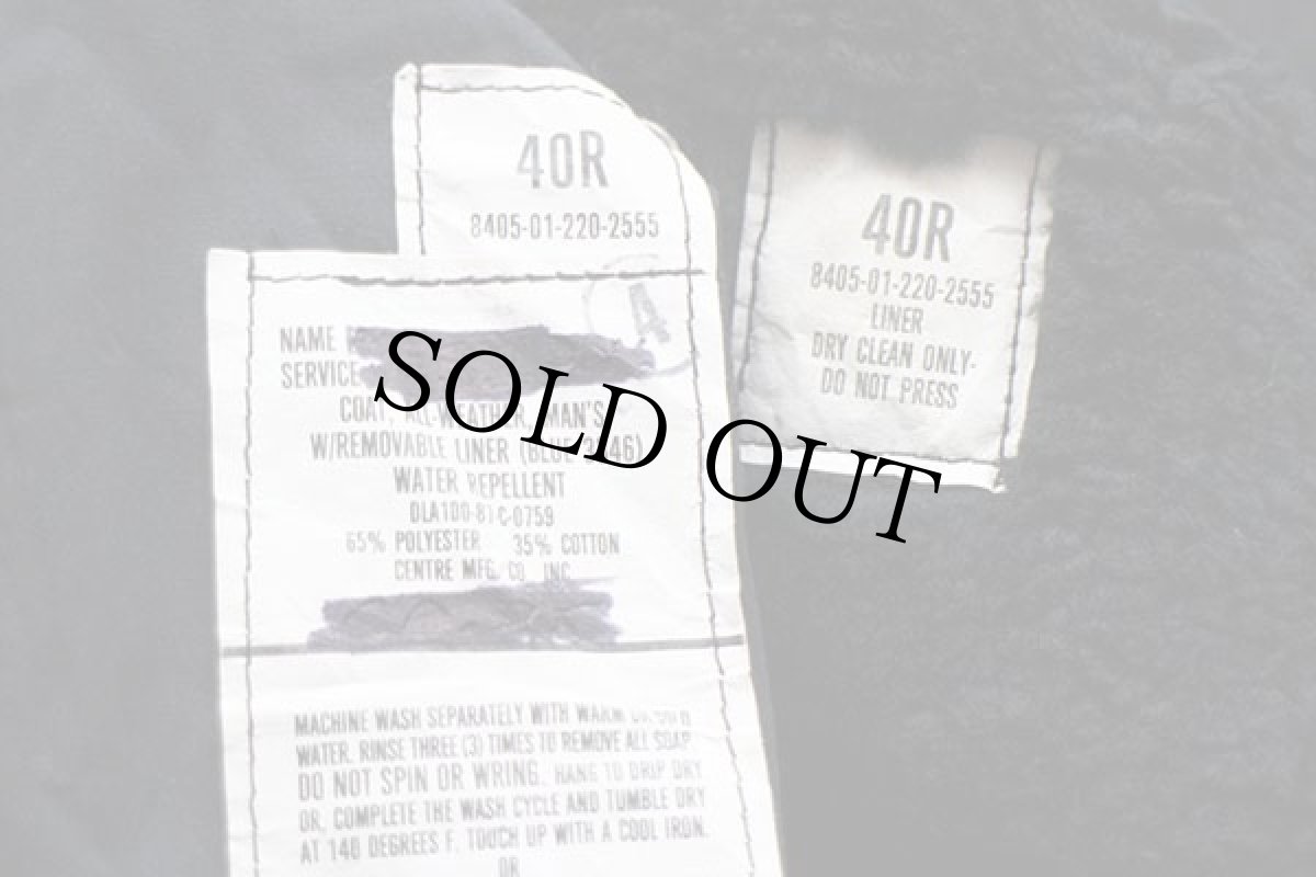 画像5: 80s 米軍 U.S.NAVY ボアライナー付き オールウェザー ステンカラーコート 黒 40R★レインコート (5)