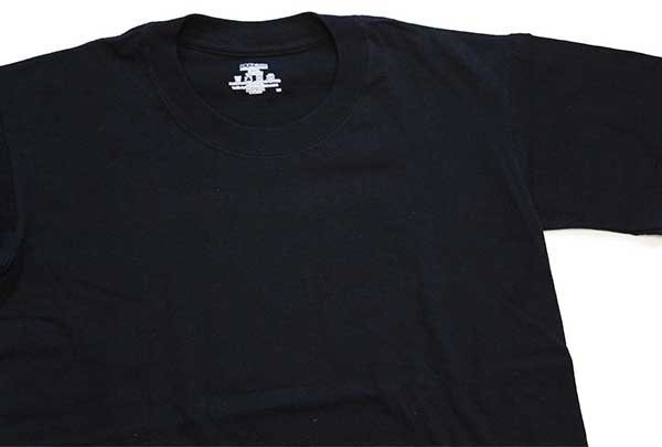 デッドストック☆90s USA製 DUKE 無地 コットンTシャツ 黒 S