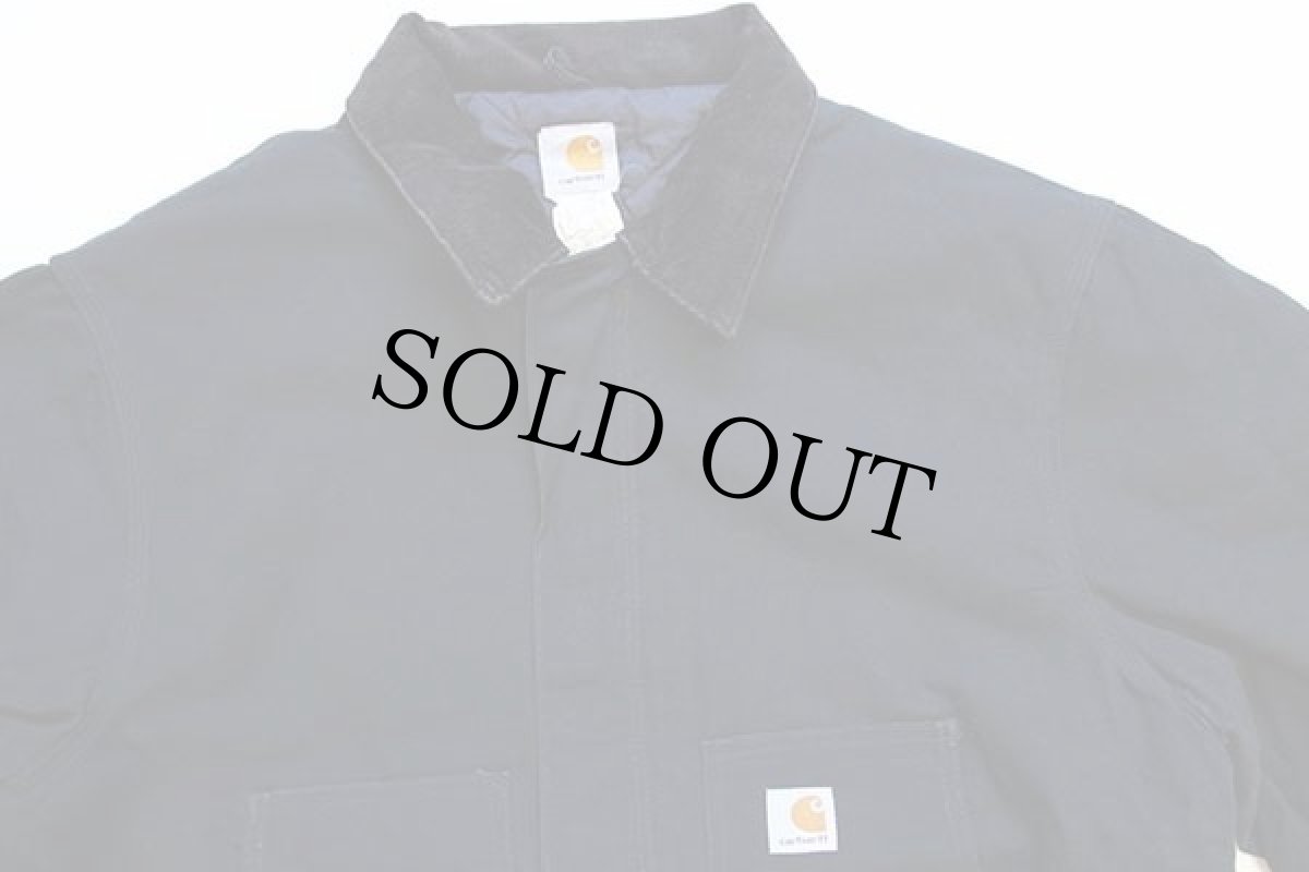 画像3: 00s メキシコ製 carharttカーハート キルティングライナー ダック地 トラディショナルジャケット 黒 48★特大 (3)