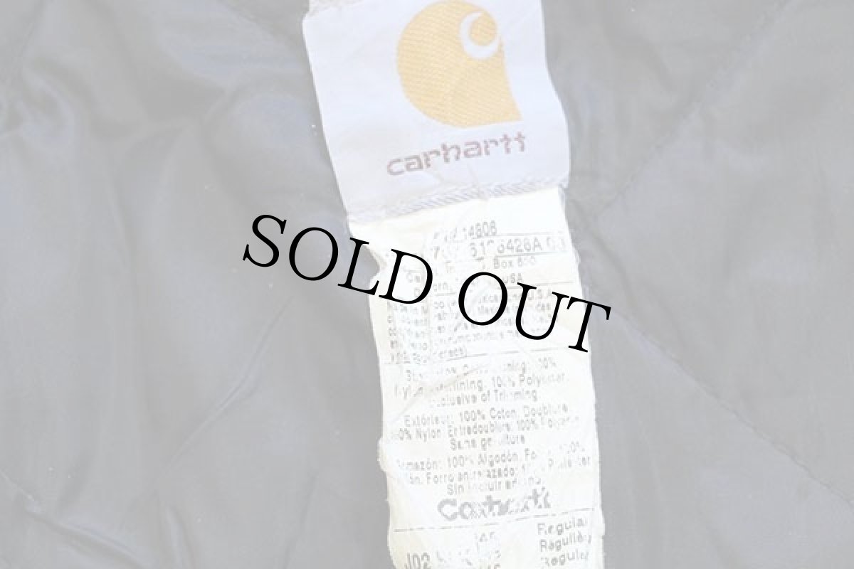 画像4: 00s メキシコ製 carharttカーハート キルティングライナー ダック地 トラディショナルジャケット 黒 48★特大 (4)