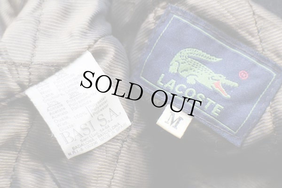 画像4: 90s スペイン製 LACOSTEラコステ キルティングライナー ウール混 フィールドコート 濃紺 M (4)