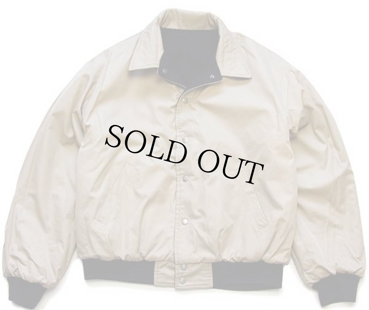 画像6: 90s ポロ ラルフローレン 無地 リバーシブル ウール×コットンジャケット 濃紺×カーキ M (6)