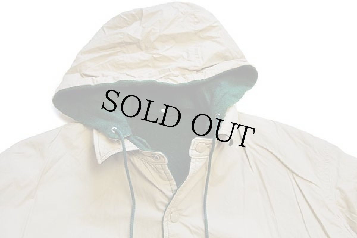 画像8: 90s ポロ ラルフローレン チンスト&フード付き リバーシブル ウール×コットンポプリン ジャケット 緑×カーキ M (8)