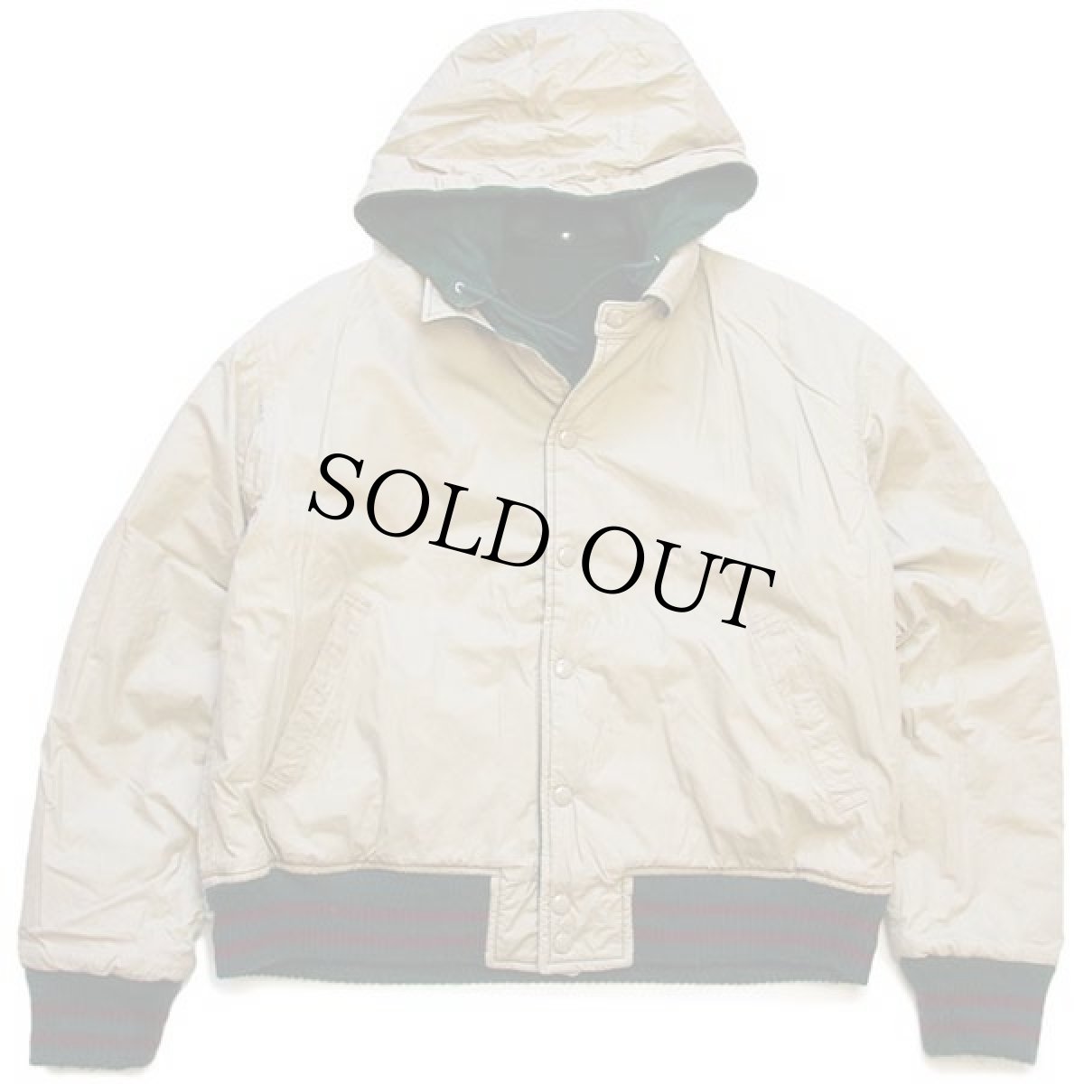 画像6: 90s ポロ ラルフローレン チンスト&フード付き リバーシブル ウール×コットンポプリン ジャケット 緑×カーキ M (6)