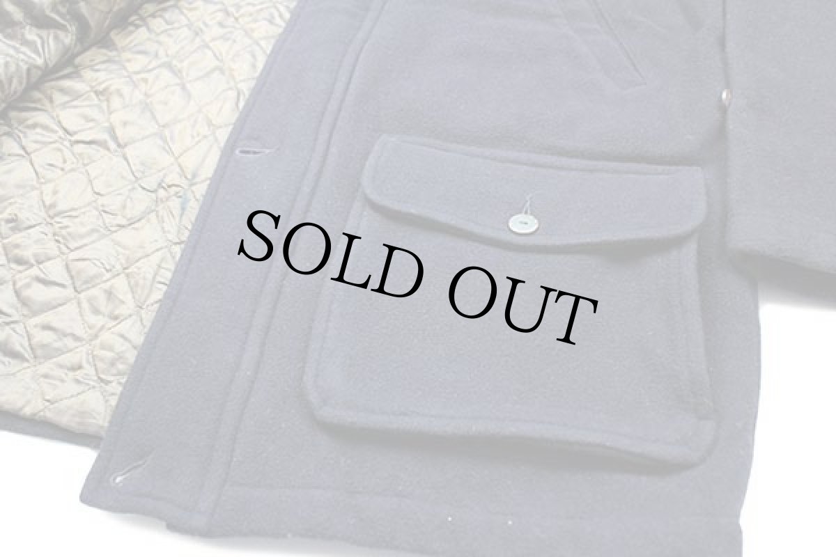 画像6: 90s スペイン製 LACOSTEラコステ キルティングライナー ウール混 フィールドコート 濃紺 M (6)