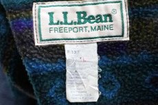 画像4: 90s USA製 L.L.Bean 総柄 フリースライナー ナイロンジャケット 青緑 L (4)